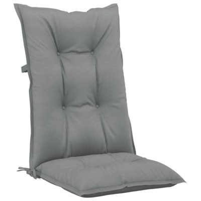 Cojín silla de jardín respaldo alto 2 uds tela gris 120x50x7 cm Cojín silla de jardín respaldo alto 2 uds tela gris 120x50x7 cm