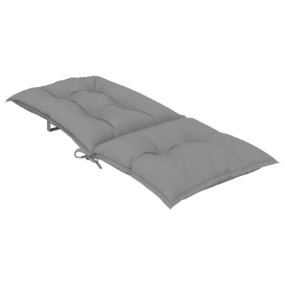 Cojín silla de jardín respaldo alto 2 uds tela gris 120x50x7 cm Cojín silla de jardín respaldo alto 2 uds tela gris 120x50x7 cm