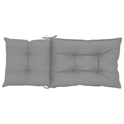 Cojín silla de jardín respaldo alto 2 uds tela gris 120x50x7 cm Cojín silla de jardín respaldo alto 2 uds tela gris 120x50x7 cm