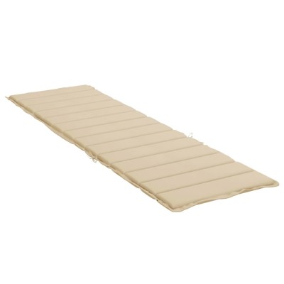 Cojín de tumbona de tela Oxford beige 200x50x3 cm Cojín de tumbona de tela Oxford beige 200x50x3 cm