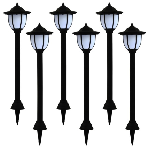 Lámparas solares de exterior negras LED 6 uds Lámparas solares de exterior negras LED 6 uds