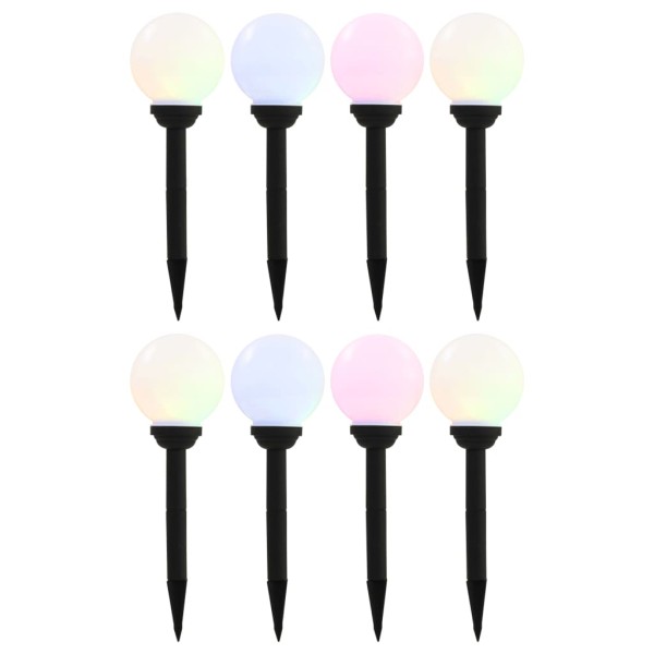 Lámparas solares esféricas de exterior 8 uds LED RGB 15 cm Lámparas solares esféricas de exterior 8 uds LED RGB 15 cm