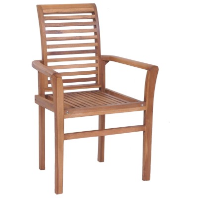 Sillas de comedor 8 unidades madera de teca con cojines negros Sillas de comedor 8 unidades madera de teca con cojines negros