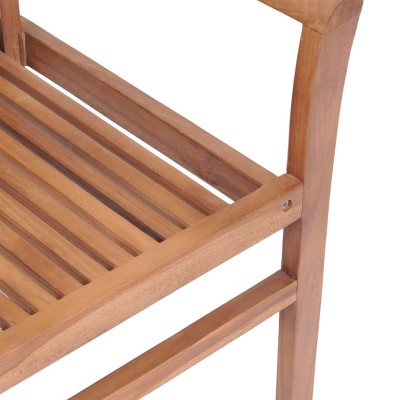 Sillas de comedor 8 unidades madera de teca con cojines negros Sillas de comedor 8 unidades madera de teca con cojines negros