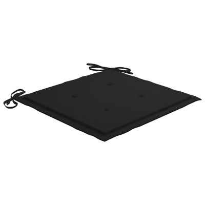 Sillas de comedor 8 unidades madera de teca con cojines negros Sillas de comedor 8 unidades madera de teca con cojines negros