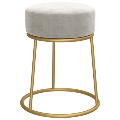 Hocker redondo gris claro terciopelo Hocker redondo gris claro terciopelo