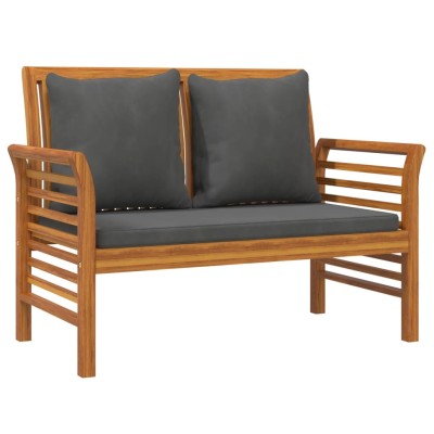 Set de muebles de jardín 4 pzs y cojines madera maciza acacia Set de muebles de jardín 4 pzs y cojines madera maciza acacia