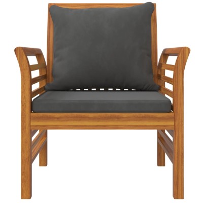 Set de muebles de jardín 4 pzs y cojines madera maciza acacia Set de muebles de jardín 4 pzs y cojines madera maciza acacia