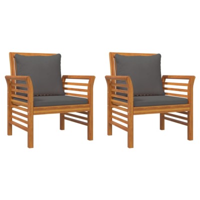 Set de muebles de jardín 4 pzs y cojines madera maciza acacia Set de muebles de jardín 4 pzs y cojines madera maciza acacia