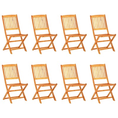 Set comedor de jardín plegable 9 piezas madera maciza de acacia