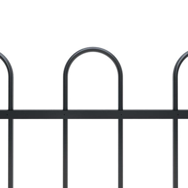 Valla de jardín con puntas de aro acero negro 5,1x0,8 m Valla de jardín con puntas de aro acero negro 5,1x0,8 m