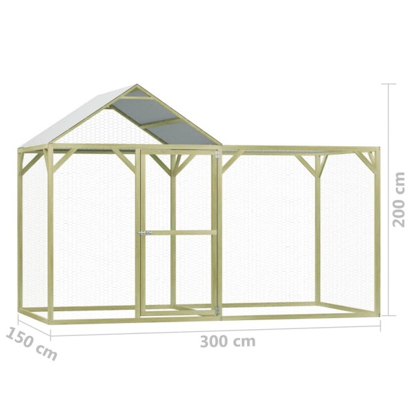 Gallinero madera de pino impregnada 3x1,5x2 m Gallinero madera de pino impregnada 3x1,5x2 m