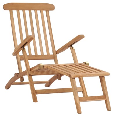 Tumbonas de jardín con reposapiés y mesa madera de teca maciza Tumbonas de jardín con reposapiés y mesa madera de teca maciza