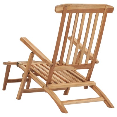 Tumbonas de jardín con reposapiés y mesa madera de teca maciza Tumbonas de jardín con reposapiés y mesa madera de teca maciza