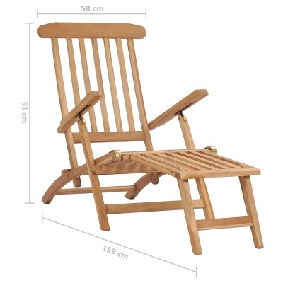 Tumbonas de jardín con reposapiés y mesa madera de teca maciza Tumbonas de jardín con reposapiés y mesa madera de teca maciza
