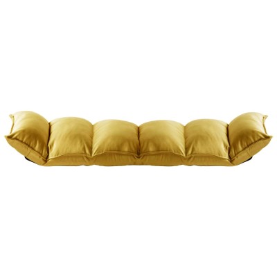 Tumbona de suelo plegable de tela amarillo mostaza Tumbona de suelo plegable de tela amarillo mostaza