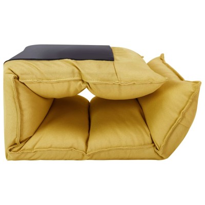Tumbona de suelo plegable de tela amarillo mostaza Tumbona de suelo plegable de tela amarillo mostaza
