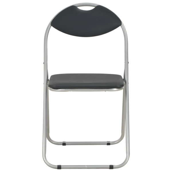 Sillas de comedor plegables 4 unidades cuero sintético negro Sillas de comedor plegables 4 unidades cuero sintético negro