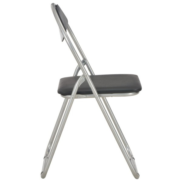 Sillas de comedor plegables 4 unidades cuero sintético negro Sillas de comedor plegables 4 unidades cuero sintético negro
