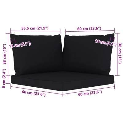 Juego de muebles de jardín 5 piezas con cojines negros Juego de muebles de jardín 5 piezas con cojines negros