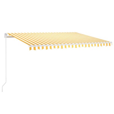 Toldo retráctil manual con LED amarillo y blanco 450x300 cm Toldo retráctil manual con LED amarillo y blanco 450x300 cm