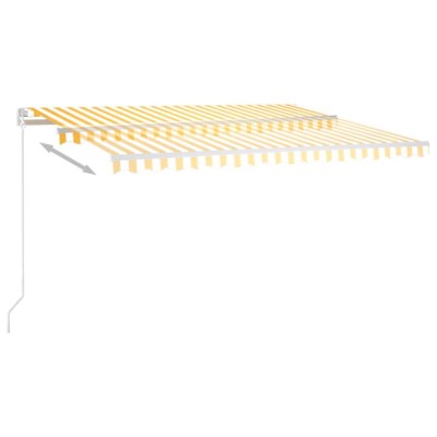 Toldo retráctil manual con LED amarillo y blanco 450x300 cm Toldo retráctil manual con LED amarillo y blanco 450x300 cm