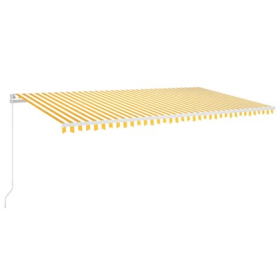 Toldo manual retráctil con LED amarillo y blanco 600x350 m Toldo manual retráctil con LED amarillo y blanco 600x350 m