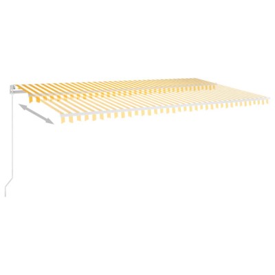 Toldo manual retráctil con LED amarillo y blanco 600x350 m Toldo manual retráctil con LED amarillo y blanco 600x350 m