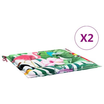 Cojines para silla de jardín 2 uds tela multicolor 50x50x3 cm Cojines para silla de jardín 2 uds tela multicolor 50x50x3 cm