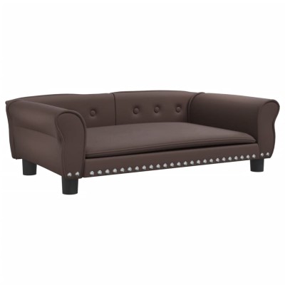 Cama para perros de cuero sintético marrón 95x55x30 cm Cama para perros de cuero sintético marrón 95x55x30 cm