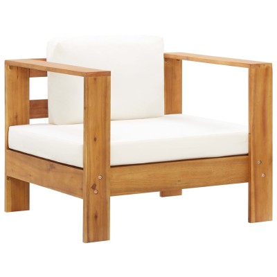 Muebles de jardín 4 pzas con cojines madera maciza acacia crema Muebles de jardín 4 pzas con cojines madera maciza acacia crema