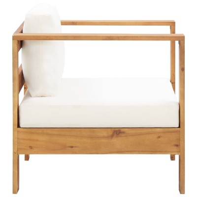 Muebles de jardín 4 pzas con cojines madera maciza acacia crema Muebles de jardín 4 pzas con cojines madera maciza acacia crema