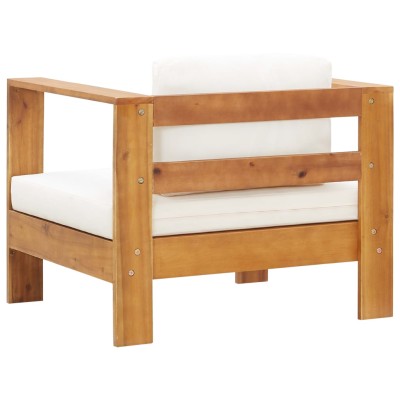 Muebles de jardín 4 pzas con cojines madera maciza acacia crema Muebles de jardín 4 pzas con cojines madera maciza acacia crema