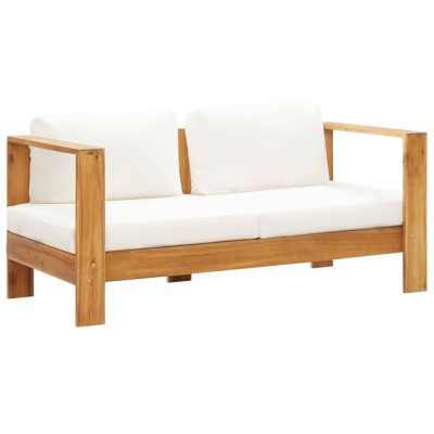 Muebles de jardín 4 pzas con cojines madera maciza acacia crema Muebles de jardín 4 pzas con cojines madera maciza acacia crema