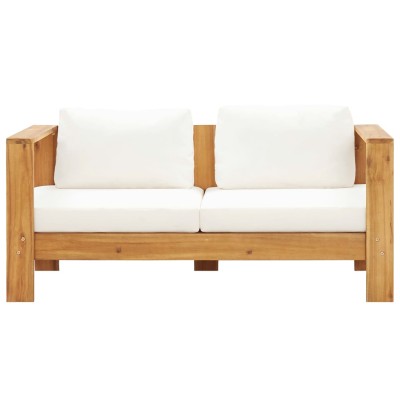 Muebles de jardín 4 pzas con cojines madera maciza acacia crema Muebles de jardín 4 pzas con cojines madera maciza acacia crema