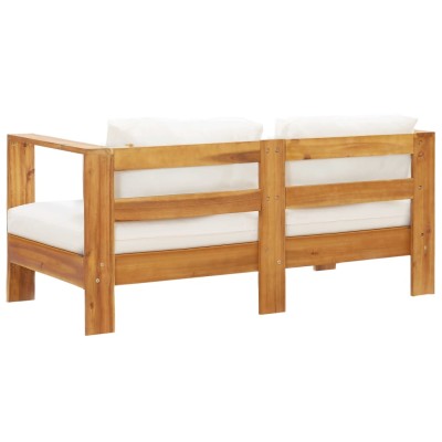 Muebles de jardín 4 pzas con cojines madera maciza acacia crema Muebles de jardín 4 pzas con cojines madera maciza acacia crema