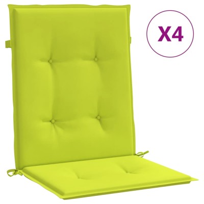 Cojín silla jardín respaldo bajo 4 uds tela Oxford verde claro Cojín silla jardín respaldo bajo 4 uds tela Oxford verde claro