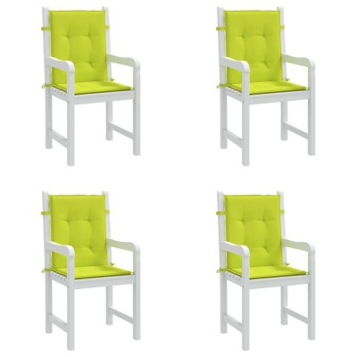 Cojín silla jardín respaldo bajo 4 uds tela Oxford verde claro Cojín silla jardín respaldo bajo 4 uds tela Oxford verde claro