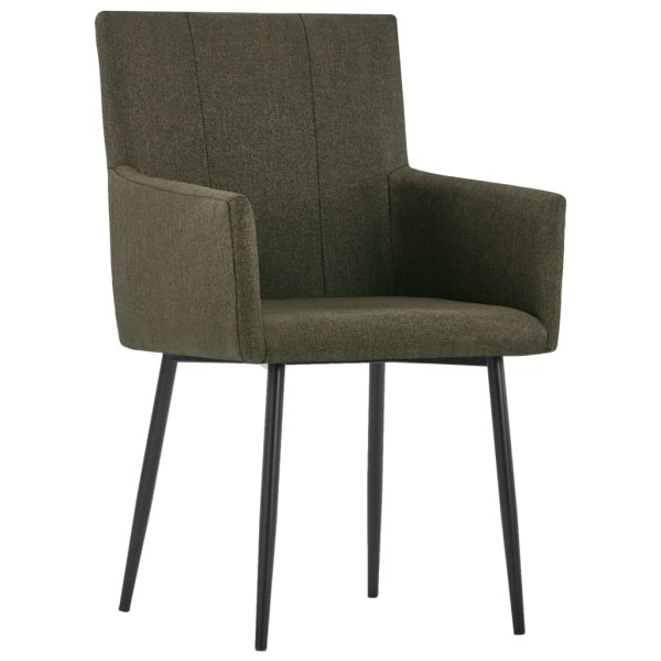 Sillas de comedor con reposabrazos 4 unidades tela marrón Sillas de comedor con reposabrazos 4 unidades tela marrón