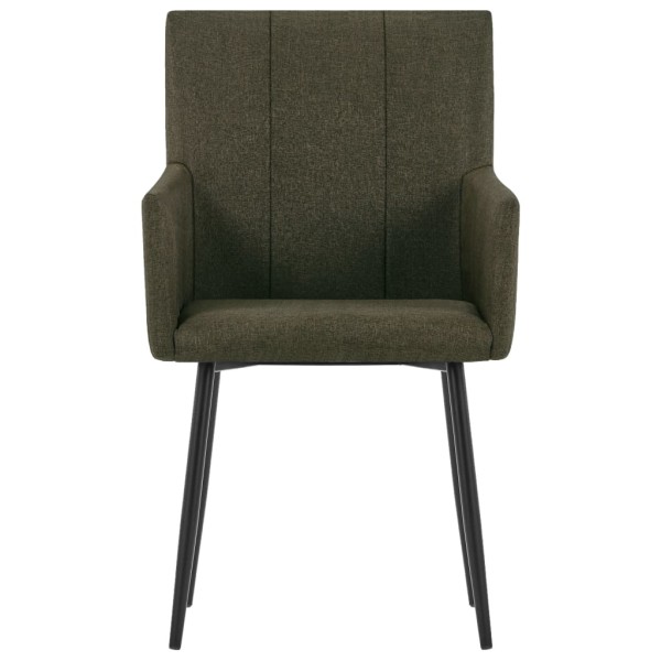 Sillas de comedor con reposabrazos 4 unidades tela marrón Sillas de comedor con reposabrazos 4 unidades tela marrón