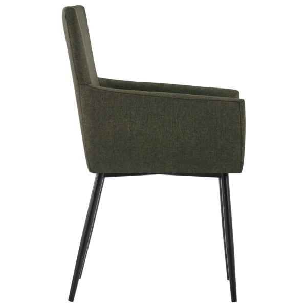 Sillas de comedor con reposabrazos 4 unidades tela marrón Sillas de comedor con reposabrazos 4 unidades tela marrón