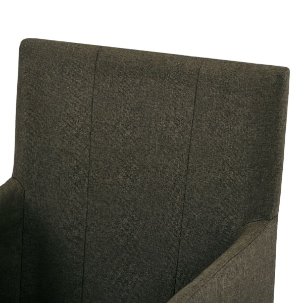 Sillas de comedor con reposabrazos 4 unidades tela marrón Sillas de comedor con reposabrazos 4 unidades tela marrón