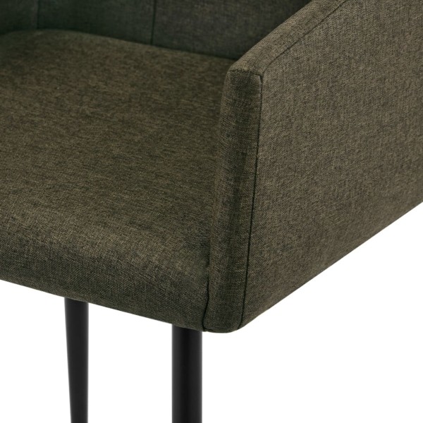 Sillas de comedor con reposabrazos 4 unidades tela marrón Sillas de comedor con reposabrazos 4 unidades tela marrón