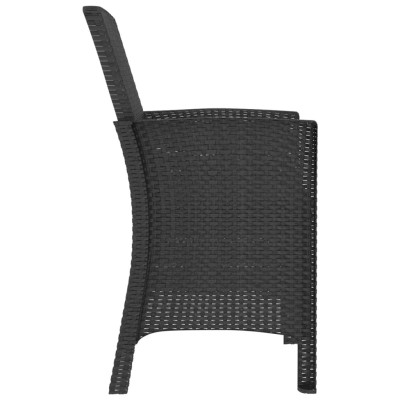 Sillones de jardín 2 uds con cojines ratán PP color grafito Sillones de jardín 2 uds con cojines ratán PP color grafito