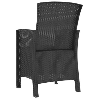 Sillones de jardín 2 uds con cojines ratán PP color grafito Sillones de jardín 2 uds con cojines ratán PP color grafito