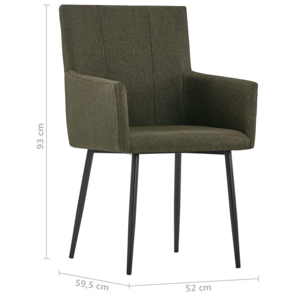 Sillas de comedor con reposabrazos 4 unidades tela marrón Sillas de comedor con reposabrazos 4 unidades tela marrón