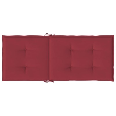 Cojín silla de jardín respaldo alto 2 uds tela rojo 120x50x3 cm Cojín silla de jardín respaldo alto 2 uds tela rojo 120x50x3 cm