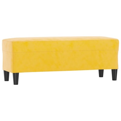 Banco de terciopelo amarillo 100x35x41 cm Banco de terciopelo amarillo 100x35x41 cm