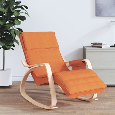 Silla mecedora de tela amarillo oscuro Silla mecedora de tela amarillo oscuro