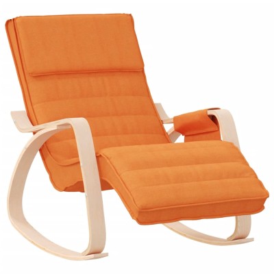Silla mecedora de tela amarillo oscuro Silla mecedora de tela amarillo oscuro